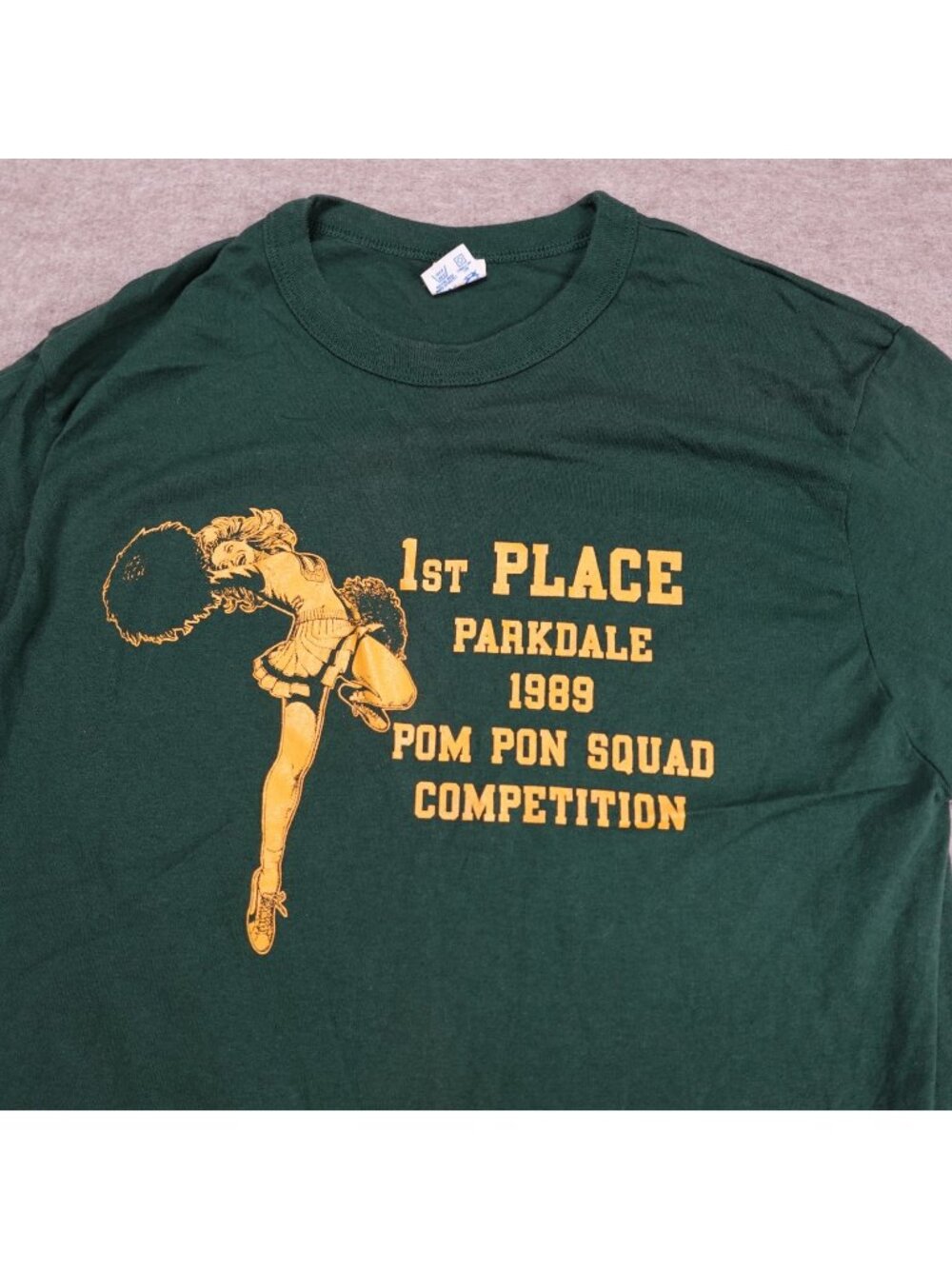 Parkdale Pom Pon Suaq Shirt Womens Medium Green Vintage Champion 1989